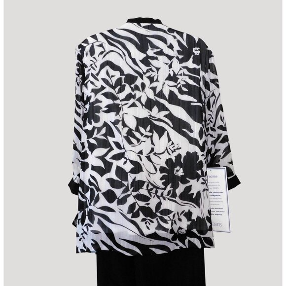 Kathy Roberts 2-Piece Set Women’s 14 Black White Jacket Pants Polyester - Picture 6 of 16